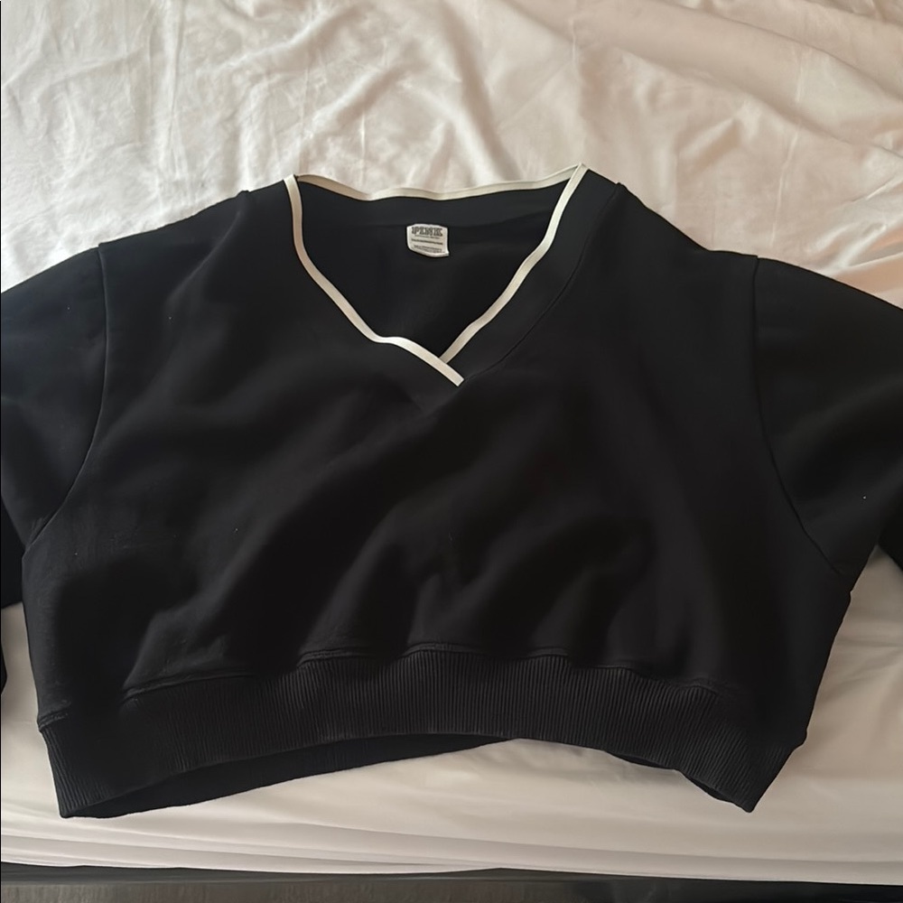 Black V-Neck Women's Top